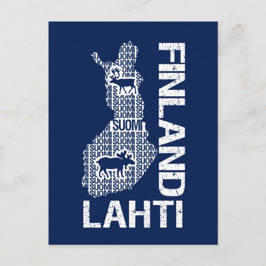 FINLAND MAP briefkaart - Lahti (Voorkant)