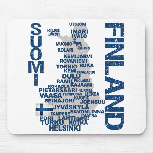 FINLAND MAP mousepad Muismat (Voorkant)