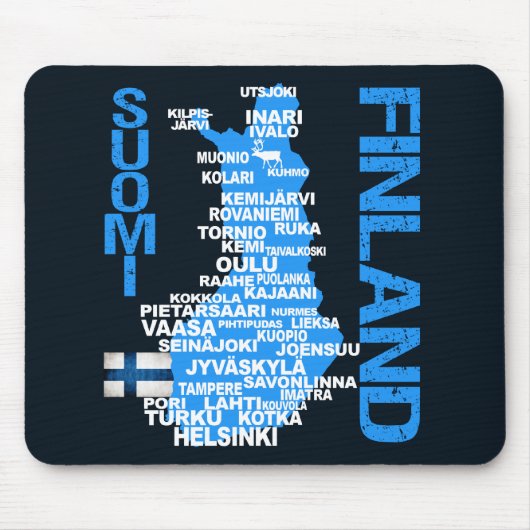FINLAND MAP mousepad Muismat (Voorkant)