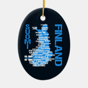 FINLAND MAP ornament - aanpasbaar