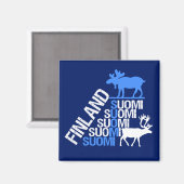 Finland Moose & Reindeer magnet Magneet (Voorkant / Achterkant)