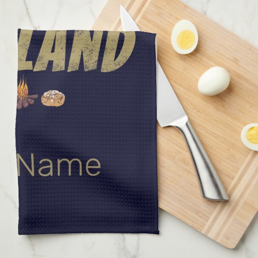 Finland Moose  Vlaggetent Retro Souvenir Theedoek (Quarter Fold)