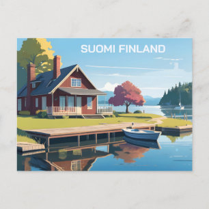 Finland Natuur Illustratie Briefkaart
