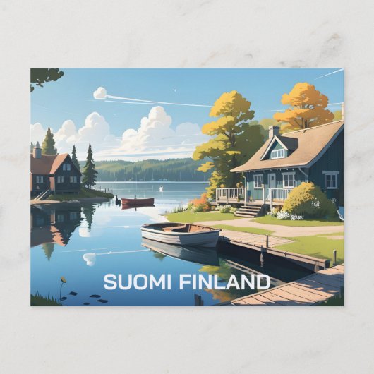 Finland Natuur Illustratie Briefkaart (Voorkant)