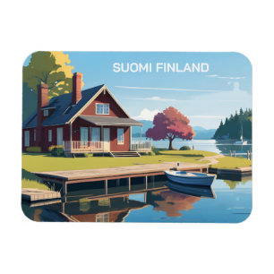 Finland Natuur Illustratie Magneet