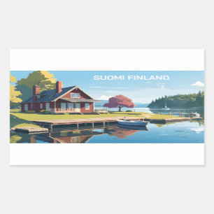 Finland Natuur Illustratie Rechthoekige Sticker