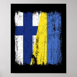 Finland Oekraine Half Vlag Finse Oekraïense Erfgoe Poster