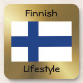 Finland Onderzetter vlag + tekst (Voorkant)