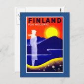 Finland Poster voor reizen Briefkaart (Voorkant / Achterkant)