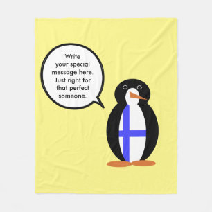Finland pratende mevrouw Pinguïn Persoonlijk Fleece Deken
