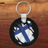 Finland ripte vlag sleutelhanger (Achterkant)