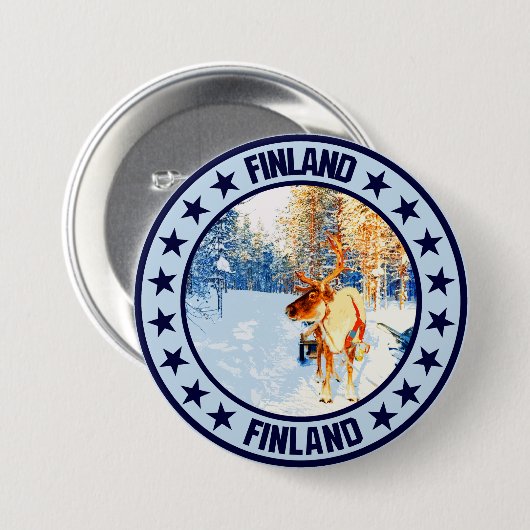 Finland Ronde Button 7,6 Cm (Voorkant /achterkant)