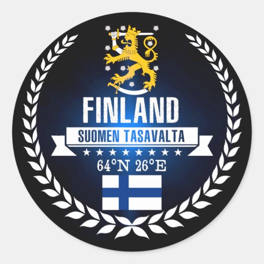 Finland Ronde Sticker (Voorkant)