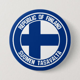 Finland Round Emblem Ronde Button 7,6 Cm