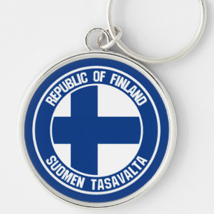 Finland Round Emblem Sleutelhanger