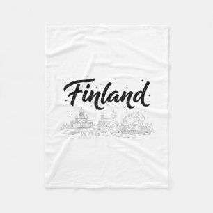 Finland Silhouette Reis Vakantie Outfits Fleece Deken