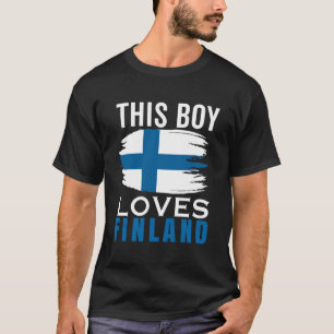 Finland Suomi vlag voor mannen jongens Finn S T-shirt