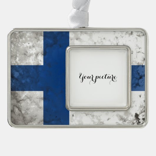 Finland Verzilverd Kader Ornament (Voorkant)