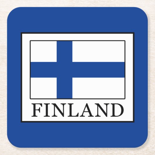 Finland Vierkante Kartonnen Onderzetter (Voorkant)