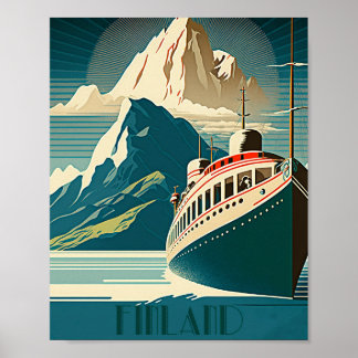 Finland Vintage Travel Art Poster