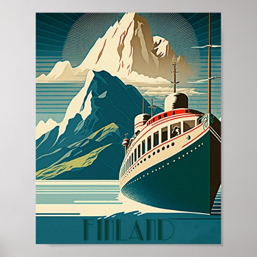 Finland Vintage Travel Art Poster (Devant)