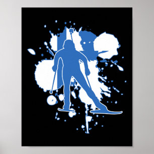 Finland Vlag Biathlonist - Finse Biathlon 1 Poster
