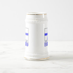 Finland Vlag en Sneeuwkapnaam Bierpul