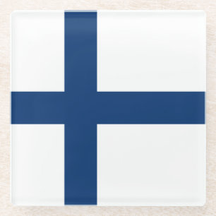 Finland Vlag Glazen Onderzetter