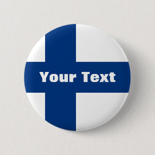 Finland-vlag Jouw tekst Ronde Button 5,7 Cm