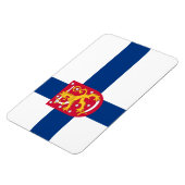 Finland Vlag Magneet - Kruis & Wapens (Linkerzijde)