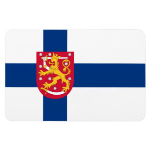 Finland vlag Magnet - Kruis en wapens Magneet