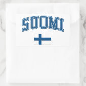 Finland + vlag rechthoekige sticker (Tas)