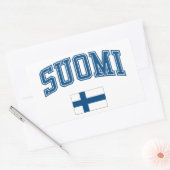 Finland + vlag rechthoekige sticker (Envelop)