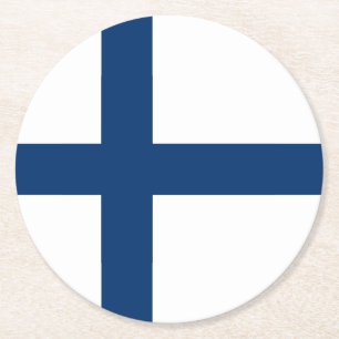 Finland Vlag Ronde Kartonnen Onderzetter