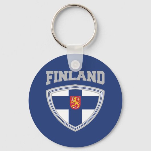 Finland Vlag schild & embleem Sleutelhanger (Voorkant)