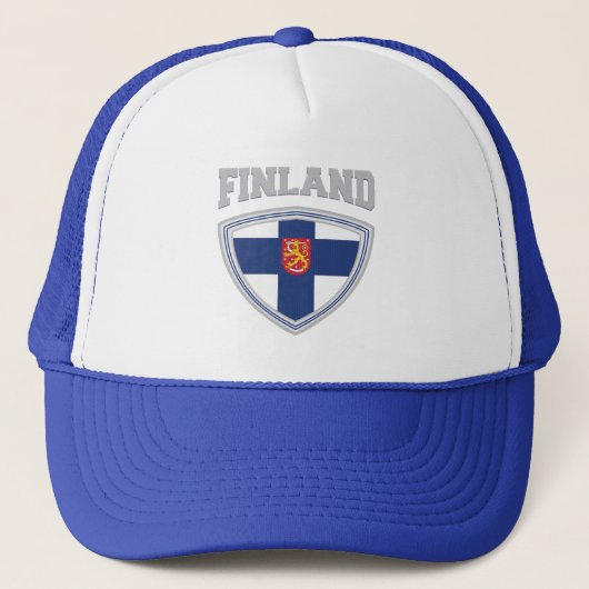 Finland Vlag schild & embleem Trucker Pet (Voorkant)