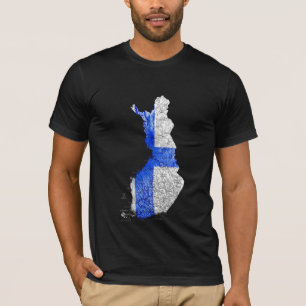 Finland Vlagkleur Landkaart T-Shirt