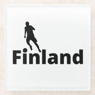 Finland voetbal glazen onderzetter