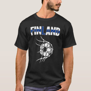 finland-Voetbal in nettosteun fins voetbal T-shirt