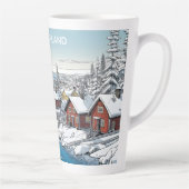 Finland Winter Illustratie Latte Mok (Rechts)