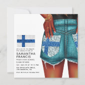 Finlande Denim Girl Graduation Party Invitation (Devant)