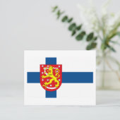 Finlande Drapeau avec carte postale COA (Debout devant)