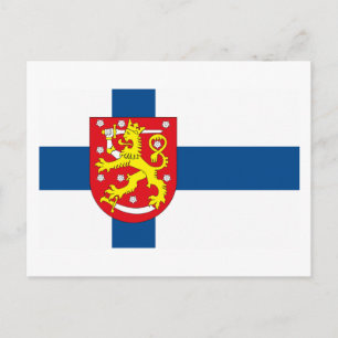 Finlande Drapeau avec carte postale COA