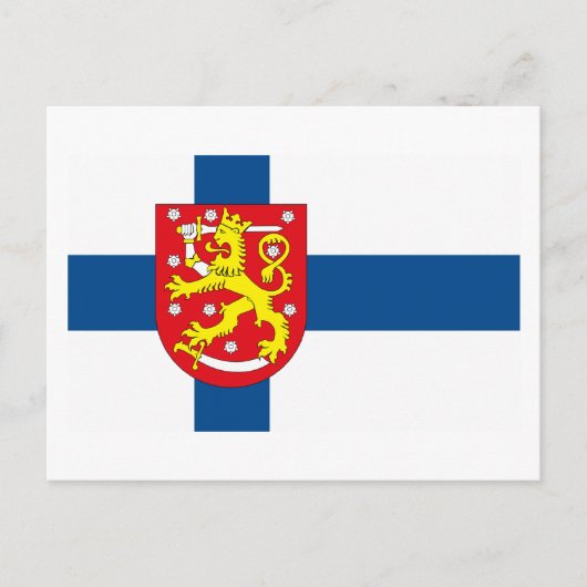 Finlande Drapeau avec carte postale COA (Devant)