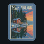 Finlande Lake Travel Art Vintage<br><div class="desc">Design de déplacement vectoriel rétro finlandais. De la vibrante Helsinki à la magie enneigée de la Laponie,  la Finlande offre une escapade paisible mais aventureuse au coeur de la Scandinavie.</div>