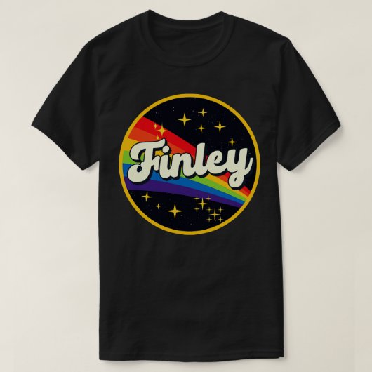 Finley regenboog in ruimte stijl t-shirt (Design voorkant)