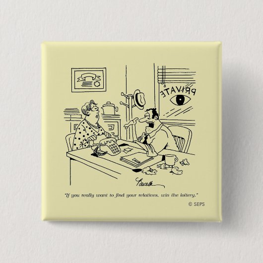 Finnen van familieleden vierkante button 5,1 cm (Voorkant)