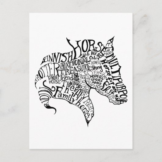 Finnhorse Freehand Typocard Carte postale (Devant)