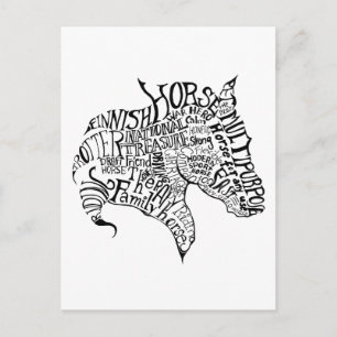 Finnhorse Freehand Typography Briefkaart