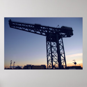 Finnieston Crane bij zonsondergang over Glasgow Poster